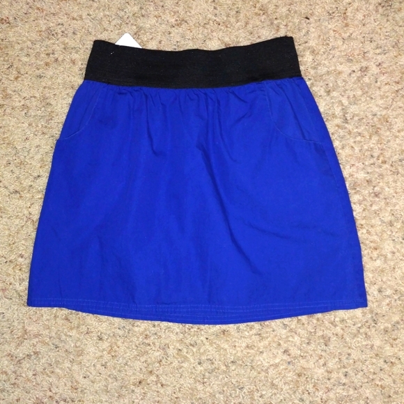 Mascara Royal Blue Mini Skirt with Pockets Sz S - Picture 1 of 6